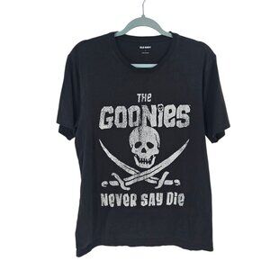 Old navy size large black white The goonies never say die graphic short sleeve